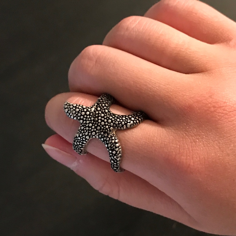 Vintage Silver Color Starfish Ring